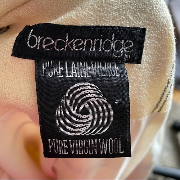 Nwt vintage 1980s 100% wool cream blazer with black stripes size 8 - Picture 11 of 17